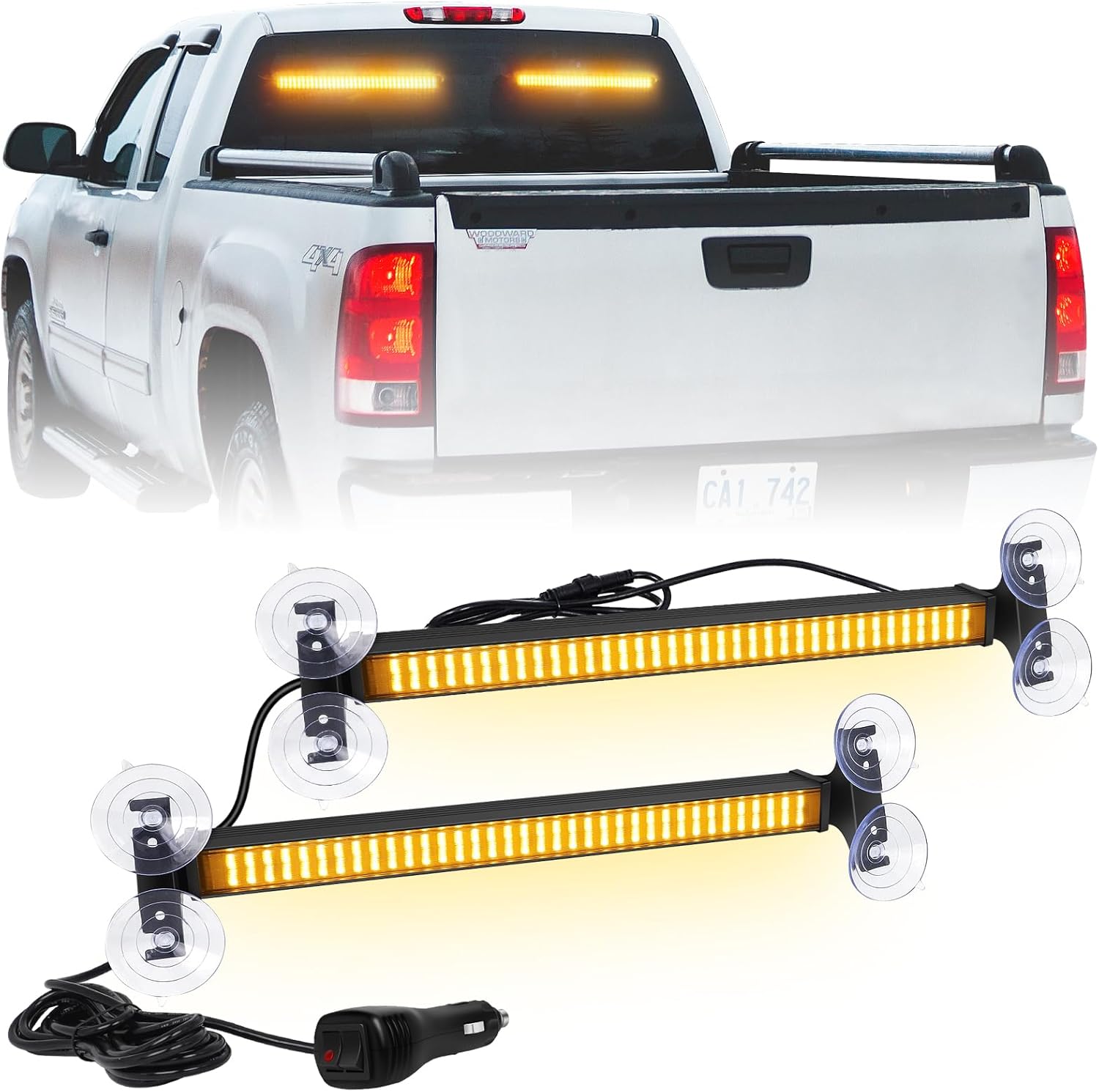 XRIDONSEN 2 in 1 Emergency Strobe Traffic Advisor Light Bar