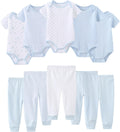 Baby Bodysuit and Pant Set 10-pcs Cotton Soft Newborn Boy Girl