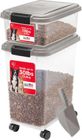 IRIS USA Airtight Dog Food Storage Combo - Stackable, Mobile