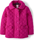 Girls Dressy Quilted Coat - Lightweight Warm School Jacket