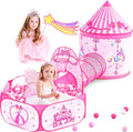 3 in 1 Girls Princess Play Tent for Kids - Pop Up Castle Playset
