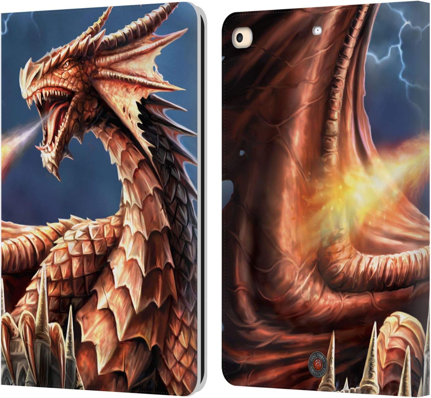 Anne Stokes Fury Dragons Leather Wallet Case for iPad 9.7