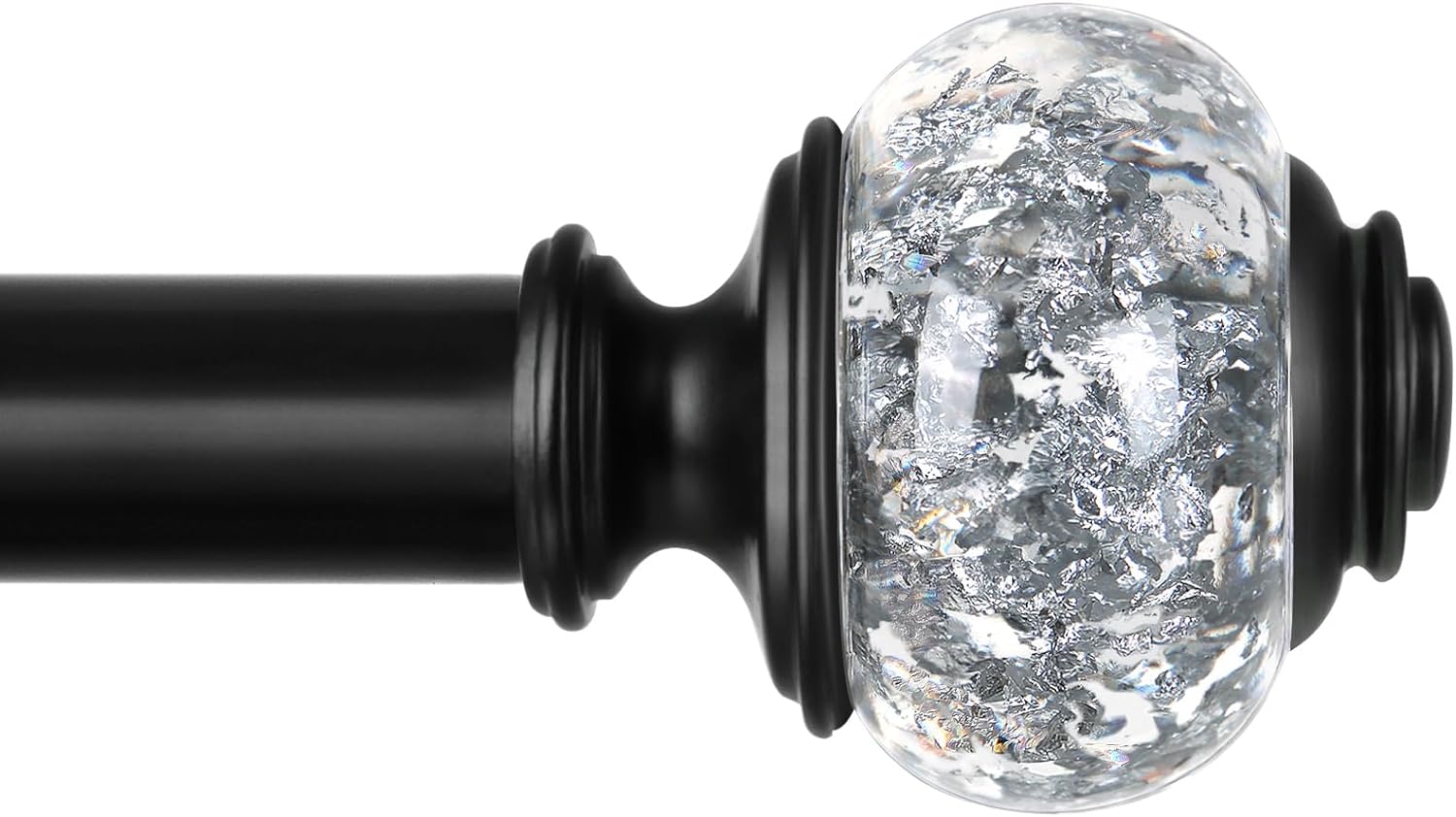 Black Curtain Rods for Windows 72 to 144 Inch by USFOOK