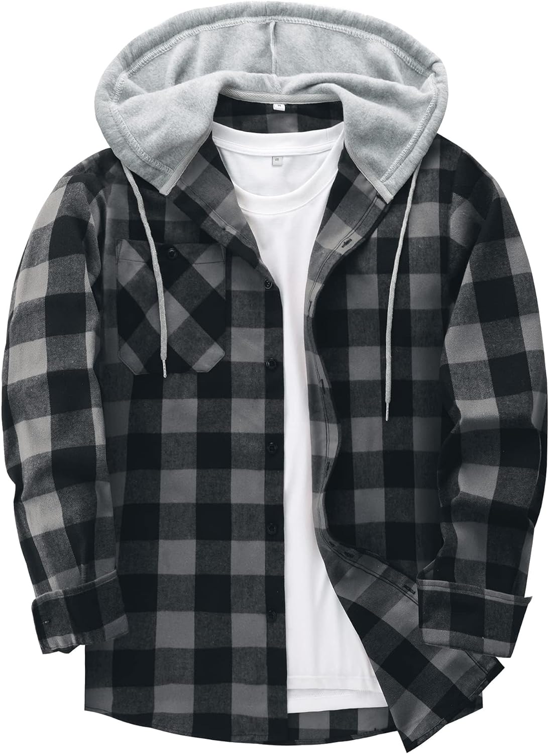 ZITY Men's Flannel Hoodie Shirt for Casual Stylish Wear