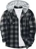 Men's Flannel Hoodie Shirt for Men - Comfortable Plaid Button-Down