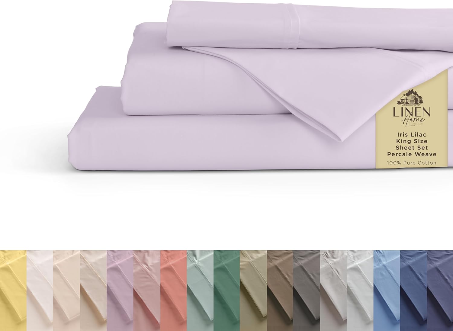 100% Cotton Percale King Size Sheets Set for Cozy Sleep