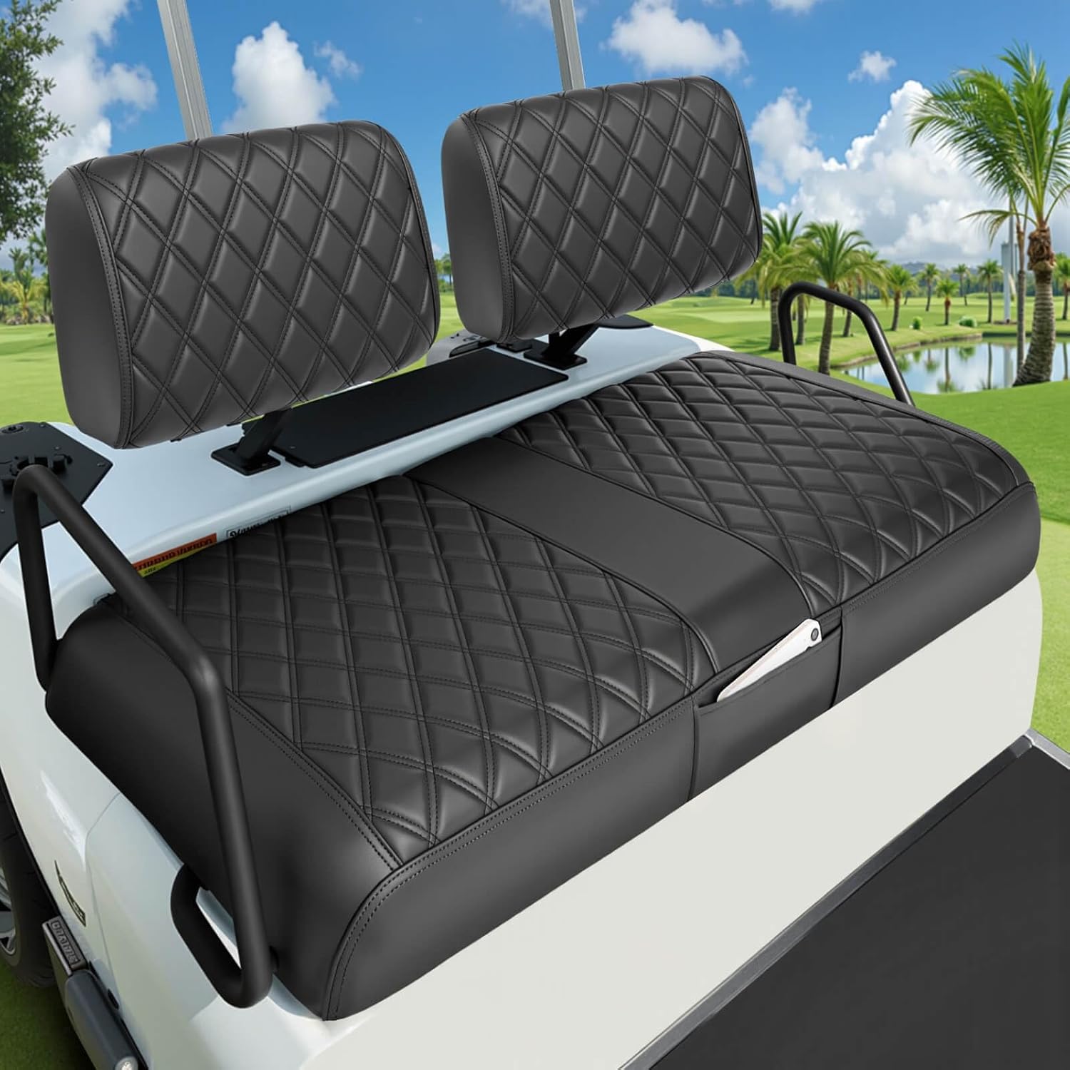 Premium Marine Leather Golf Cart Seat Cover for Club Car DS