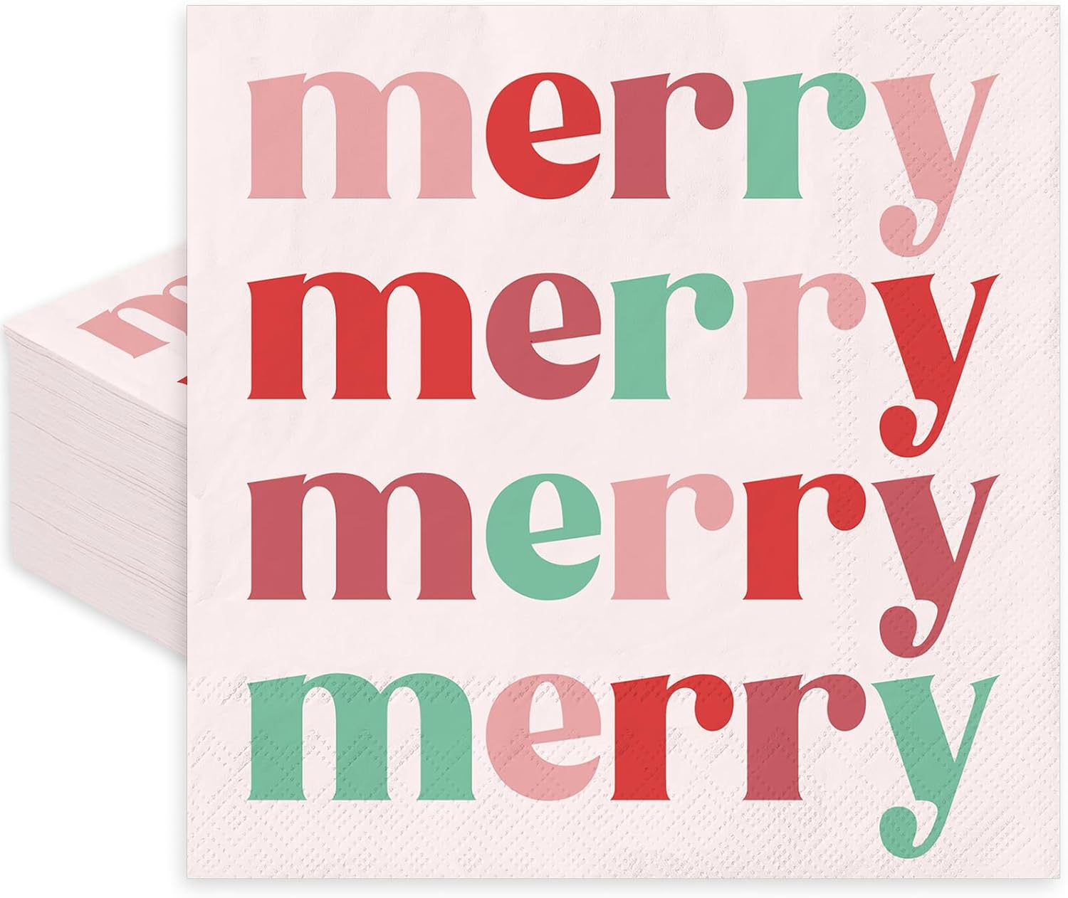 Colorful Merry Xmas Napkins - Set of 50