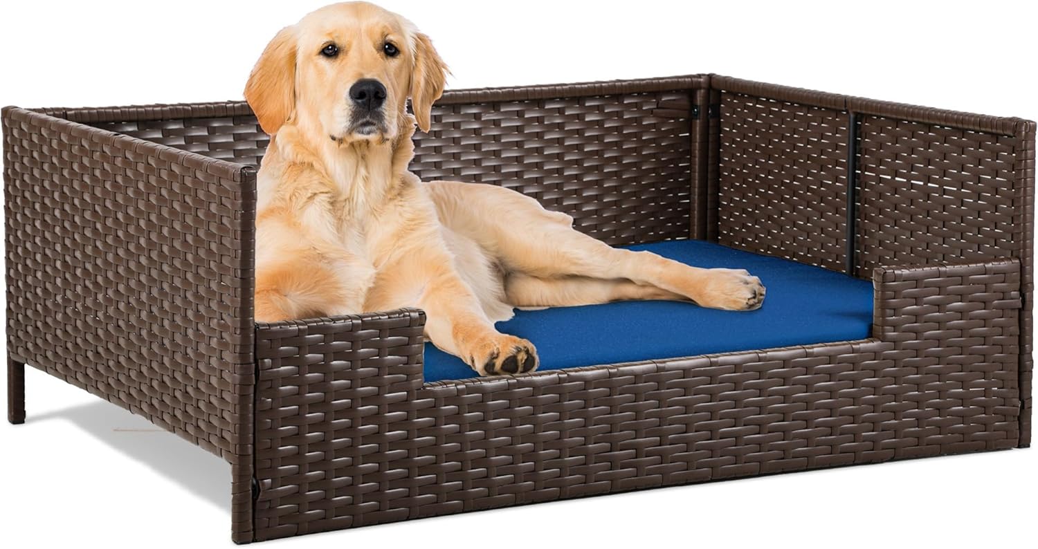 YITAHOME Rattan Dog Sofa Bed for Ultimate Pet Comfort