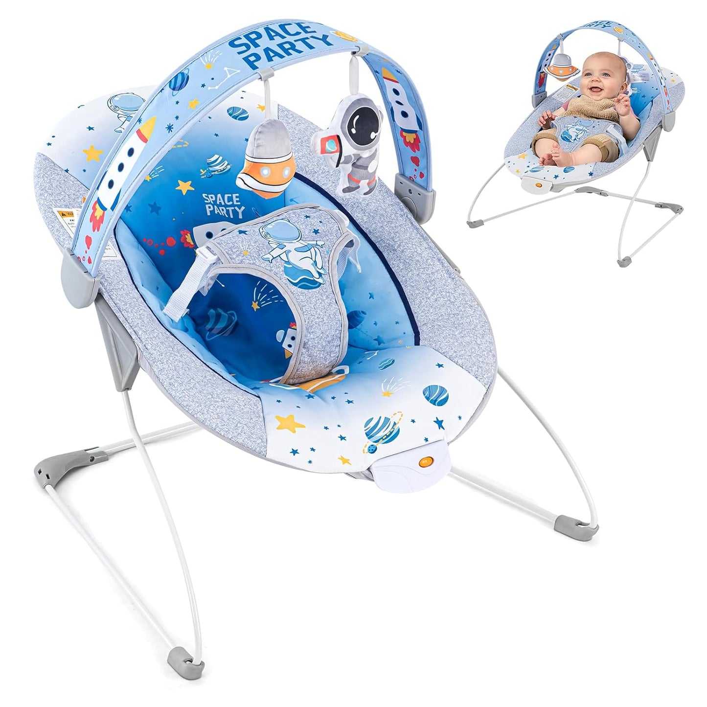 Portable Baby Bouncer: Soothes & Entertains Baby