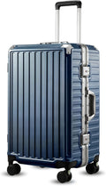 Checked Luggage with Spinner Wheels 24 in - Zipperless Polycarbonate