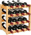 VASMIA Wine Rack 4-Tier Bamboo Countertop Wine Holder - 16 Bottle