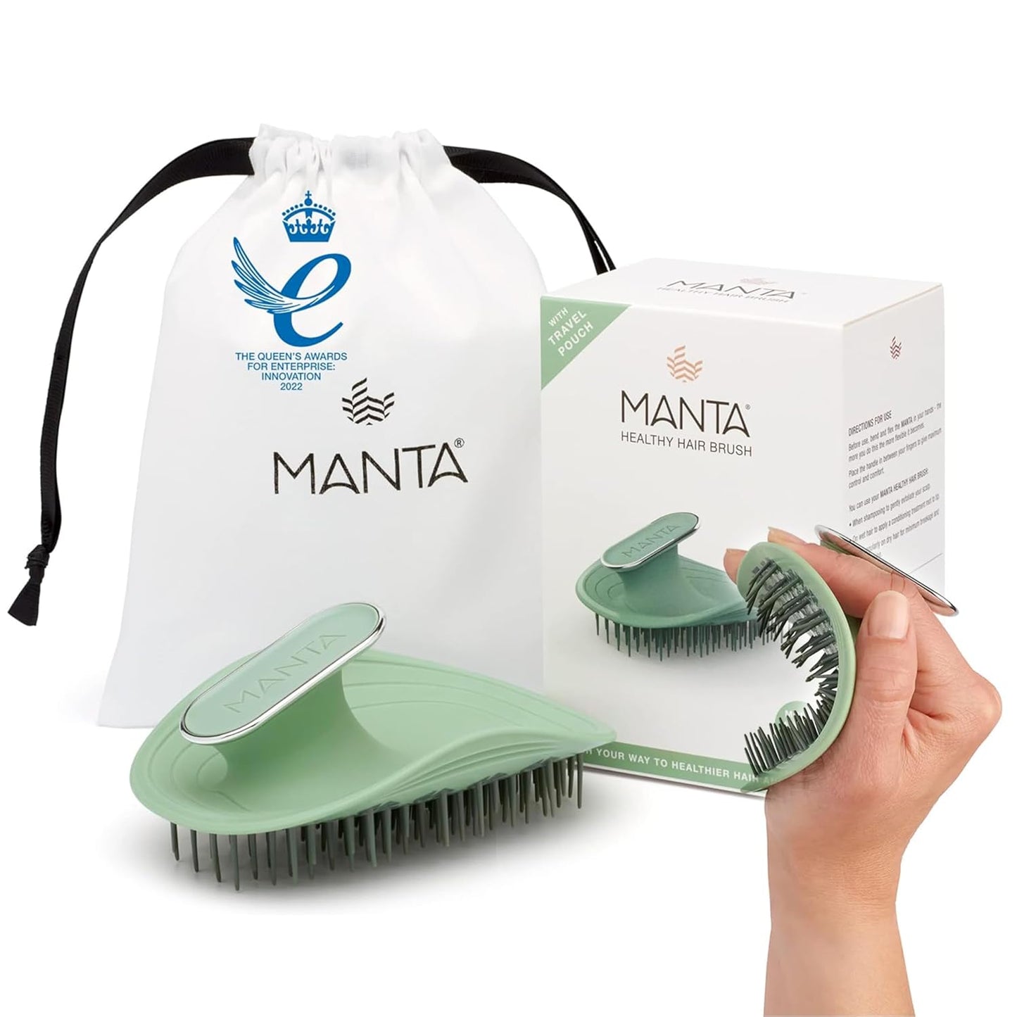 Manta Original Anti-Breakage Hairbrush for Gentle Detangling