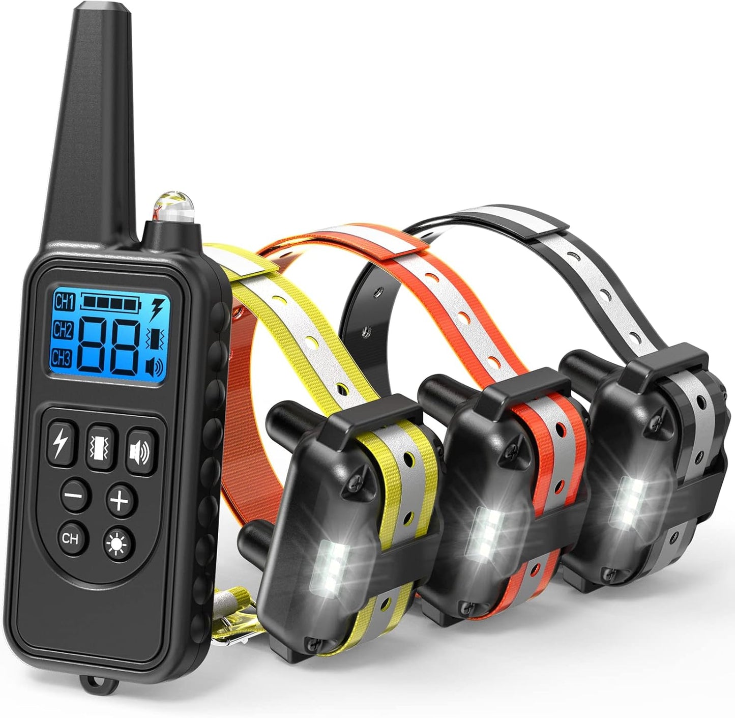 F-color Dog Training Collar with Remote for 3 Dogs - 2600ft Range