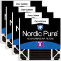 Nordic Pure 20x20x5 Odor Reduction MERV 8 Filter 4 PK - Carbon Pleated