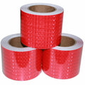 Reflective Tape Red 4 in x 68 ft 3 Rolls - High Visibility Safety Tape