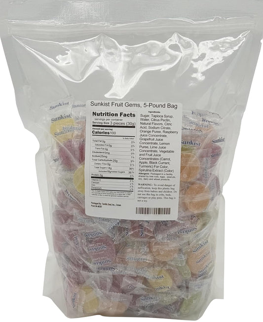 Sunkist Fruit Gems 5-Pound Bag of Deliciously Juicy Treats