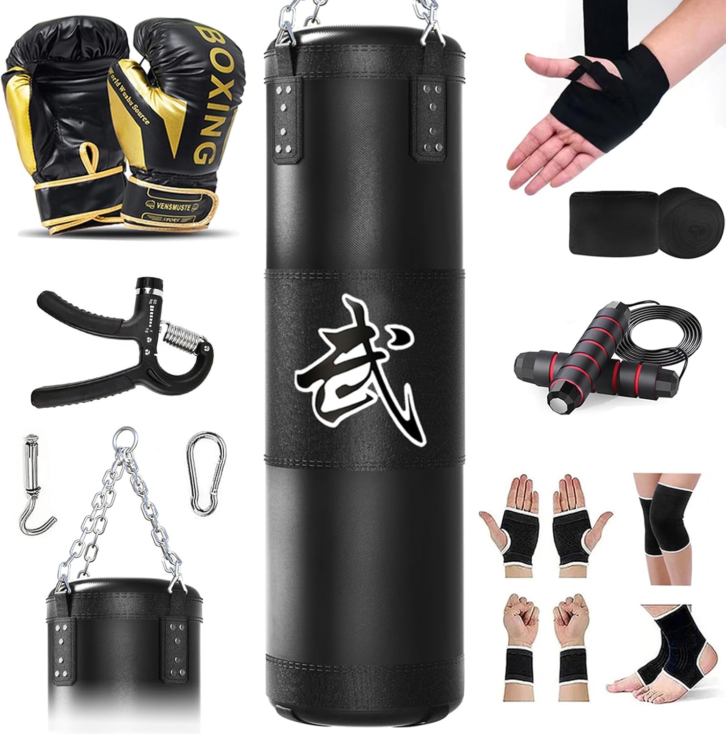MESETAST 4ft Heavy Boxing Bag Set - Ultimate Adult Workout Gear