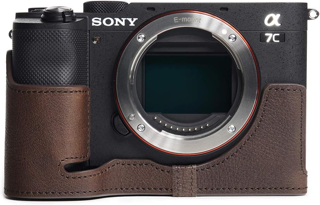 BolinUS Handmade Leather Half Camera Case for Sony A7C