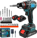 21V Cordless Power Drill/Driver Set - Compact Brushless Drill