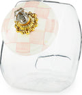 Cookie Jar with Rosy Check Enamel Lid - Large Glass 1-Gallon