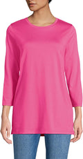 Supima Cotton Women's 3/4 Sleeve Crewneck Tunic - Relaxed Fit