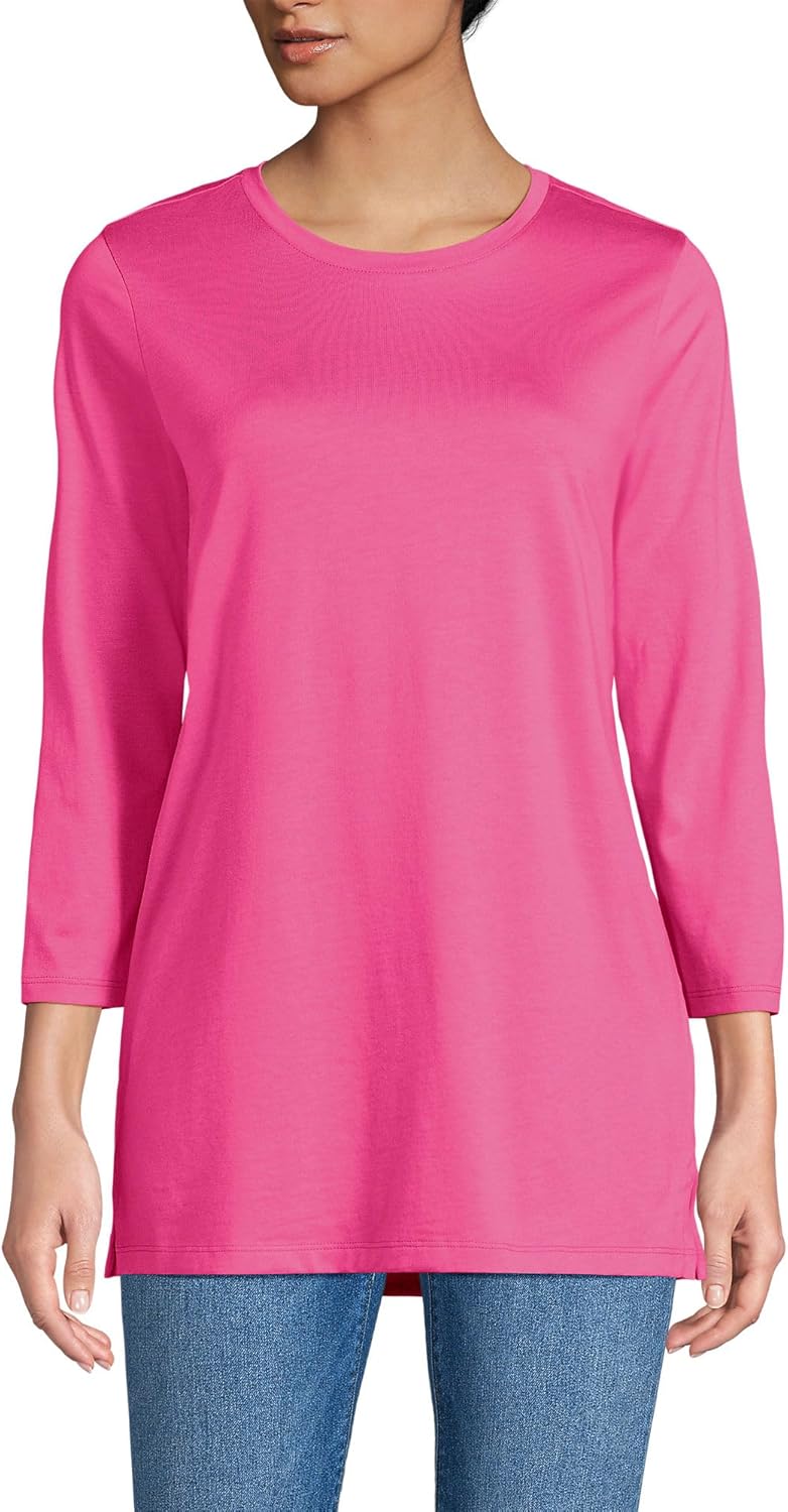 Lands' End Women's Supima Cotton Crewneck Tunic for All Occasions