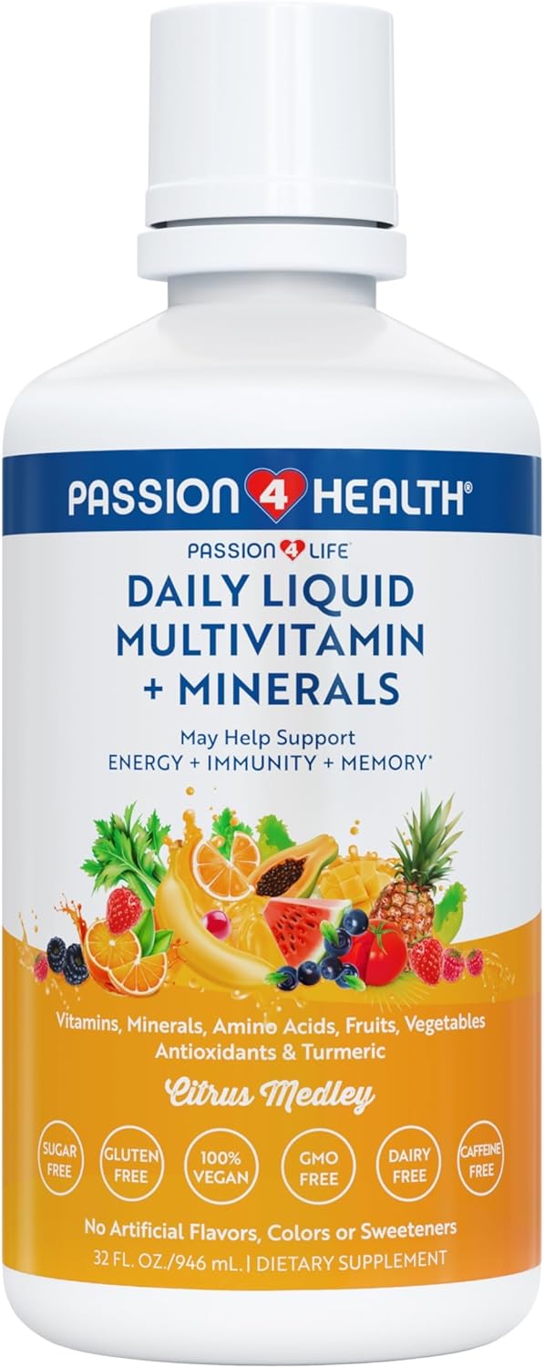 Mega Liquid Multivitamins with Turmeric for All Ages and Needs