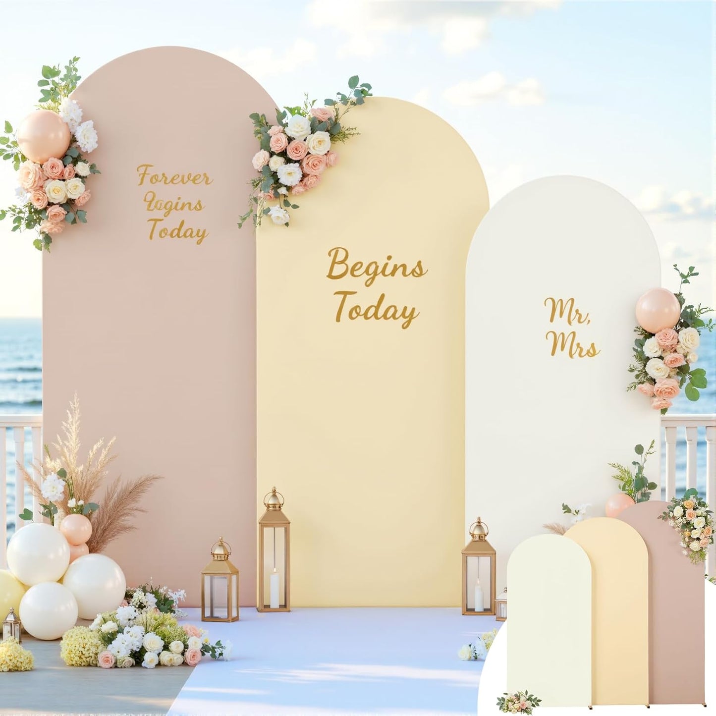 Elegant Arch Backdrop Cover Set for Weddings and Parties