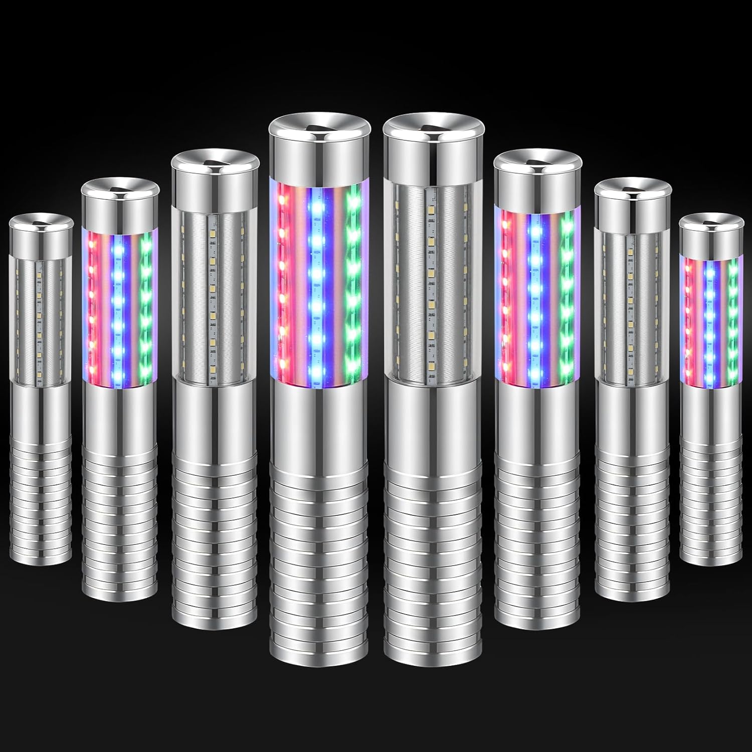 8 Pieces RGB LED Strobe Baton Light for Parties and Events