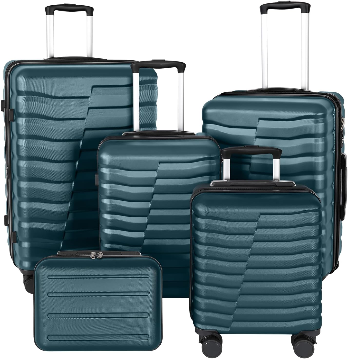 5-Piece Luggage Set with Lightweight Hard Shell for Family Travel