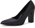 LAICIGO Women's Pointed Toe Pumps Chunky Block High Heel - Classy