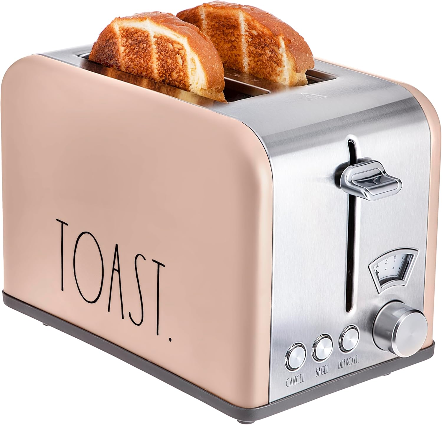 Rae Dunn Stainless Steel 2 Slice Toaster with 5 Browning Levels