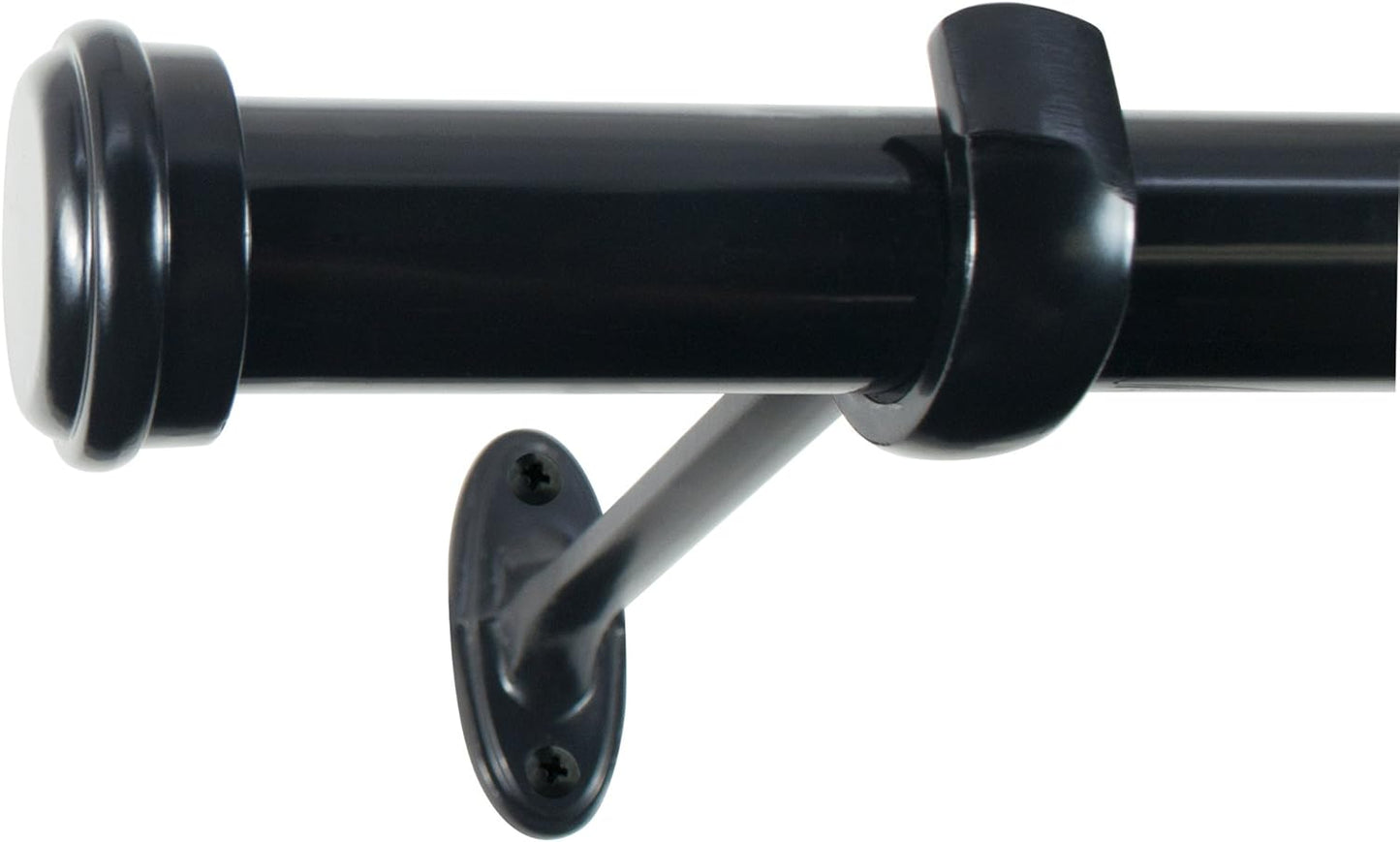 Decopolitan 36-72 Black Espresso Curtain Rod: Stylish End Cap Design