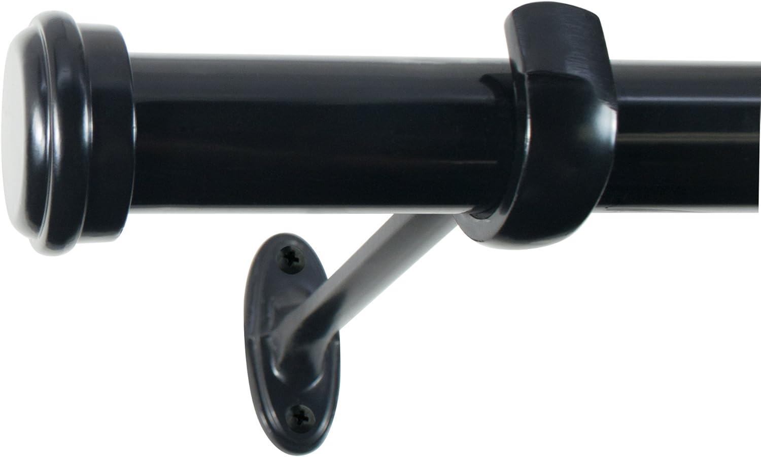 Decopolitan 36-72 Black Espresso Curtain Rod: Stylish End Cap Design