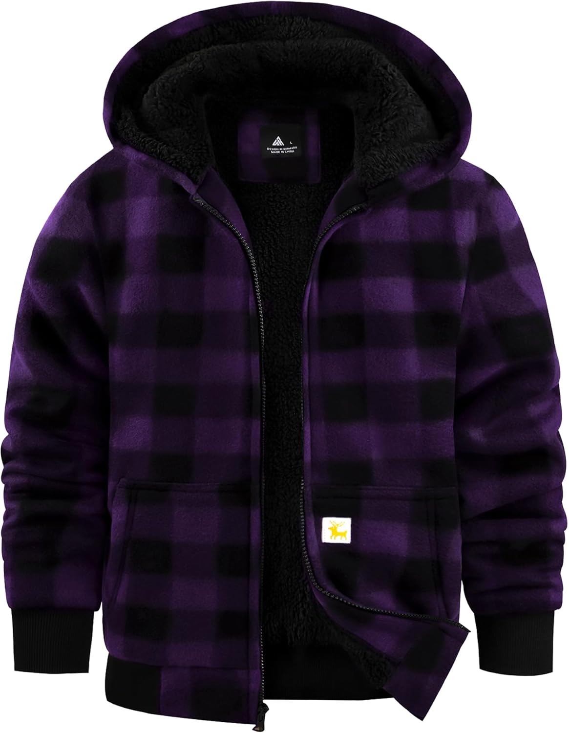 GEEK LIGHTING Boys Flannel Jacket with Sherpa Lining for Winter