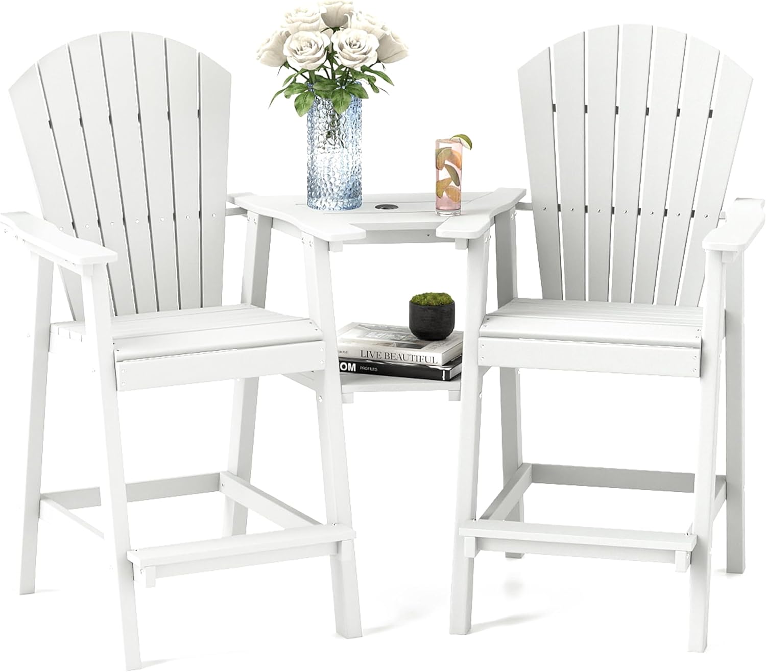 FOOWIN Tall Adirondack Chair Set of 2 for Outdoor Relaxation