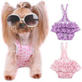Washable Female Dog Diapers with Suspenders - Reusable Small Dog