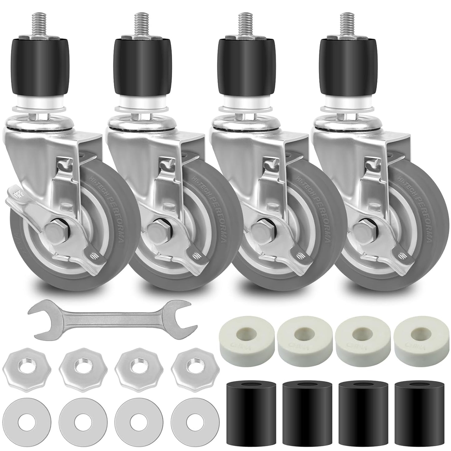 4 Inches Prep Table Wheels with Brake for Commercial Use