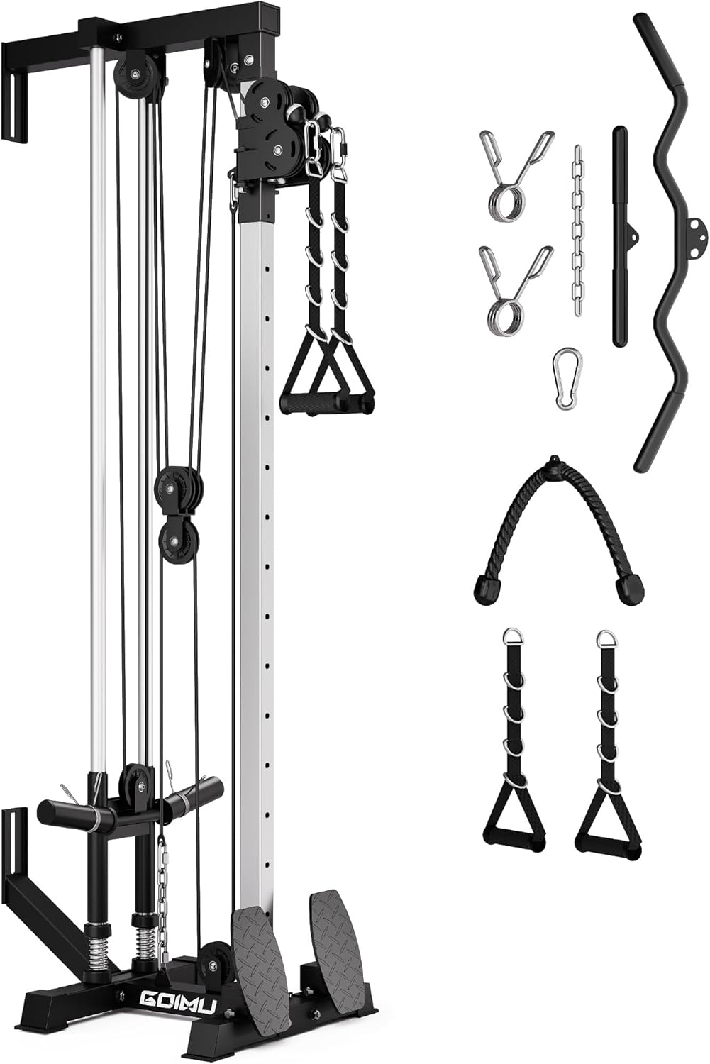 Wall Mount Cable Station for Home Gym with 17 Positions