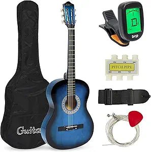 38in Beginner Acoustic Guitar Starter Kit for New Musicians