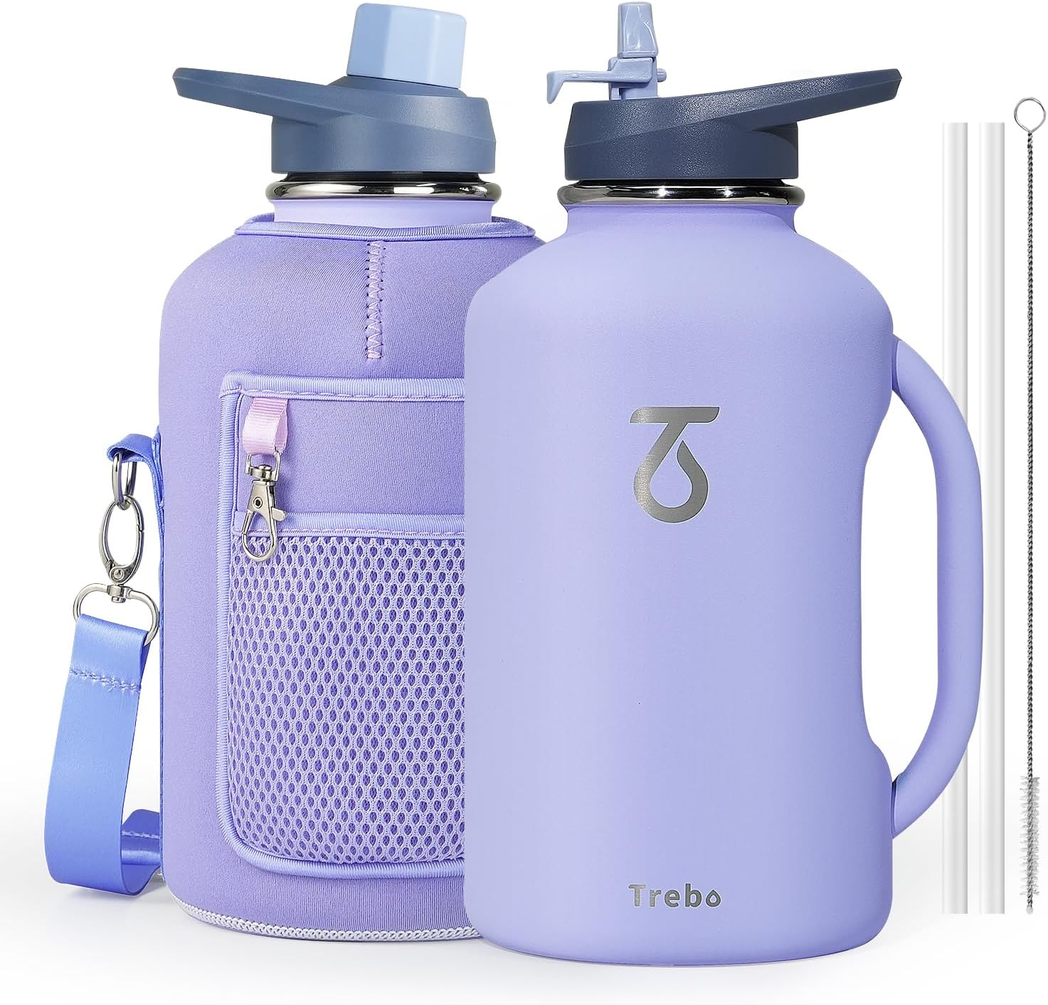 Trebo 64oz Insulated Water Bottle for Cold and Hot Drinks