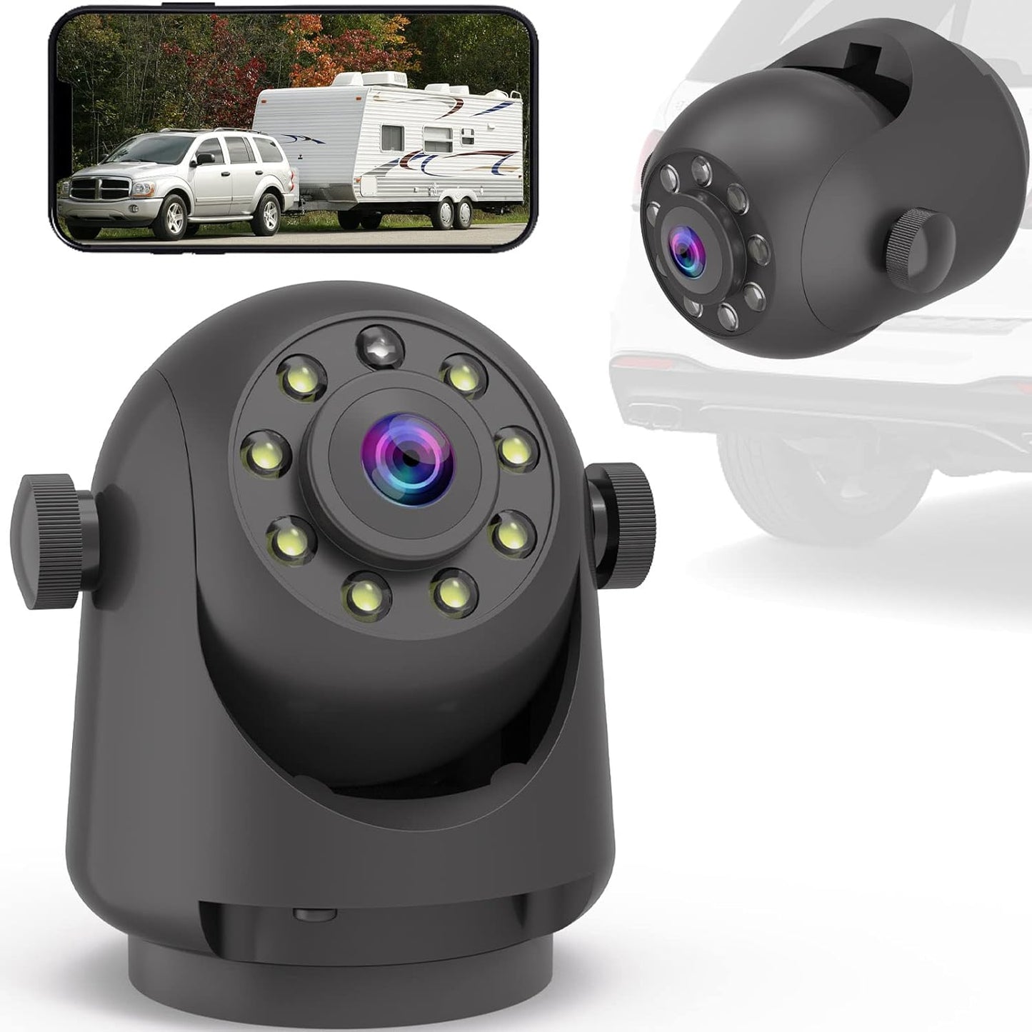Night Vision Wireless Backup Camera - Easy Installation, No Wiring, Rechargeable