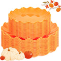LIYH Heavy Duty Thanksgiving Plates Reusable Orange Scalloped Pack