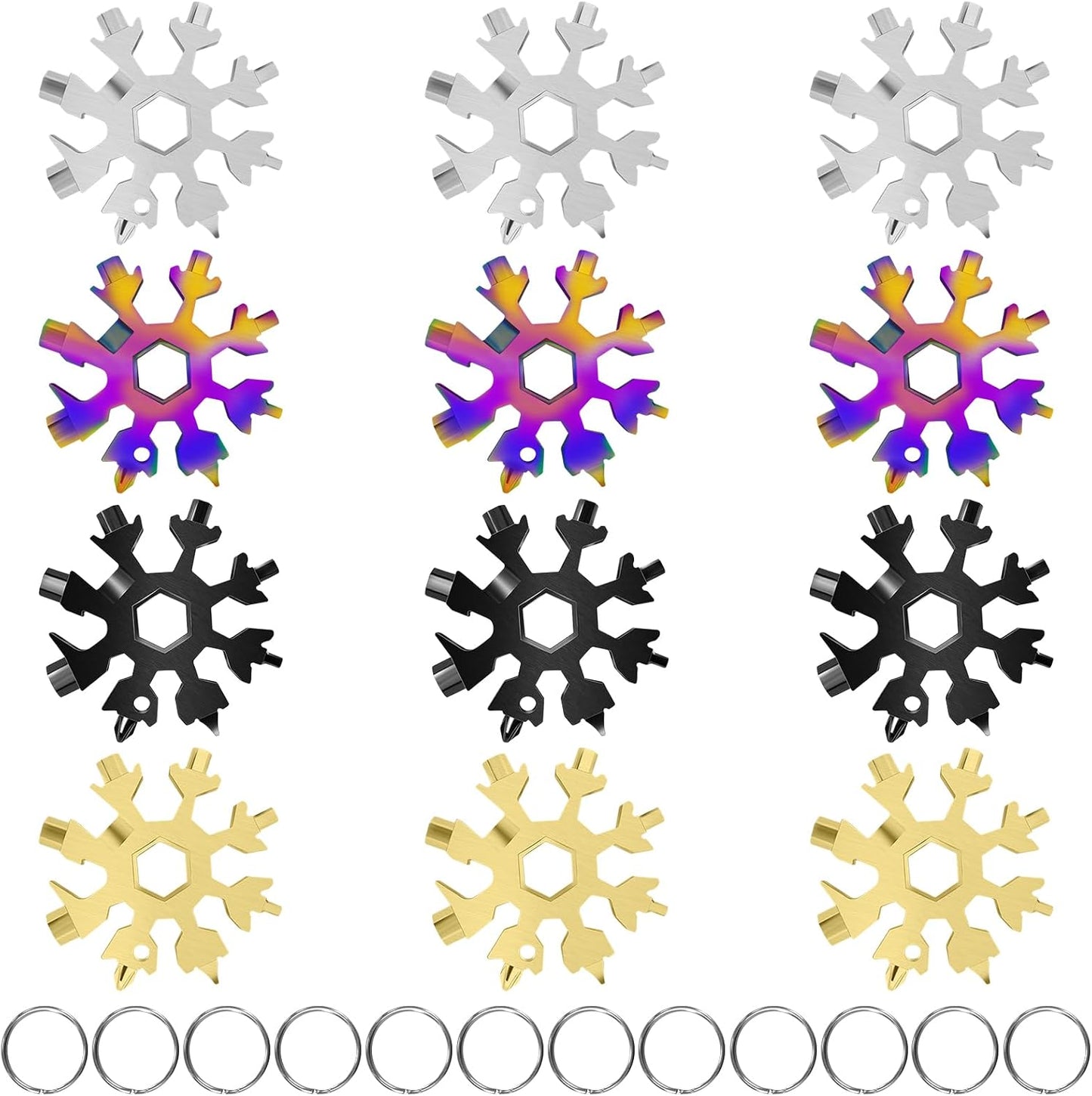 Stainless Steel Snowflake Multitool Set x12 - Christmas Gift