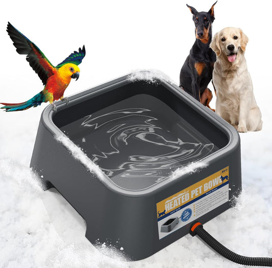 Chew-Resistant Heated Water Bowl for Pets, Winter Essential - PETHIND