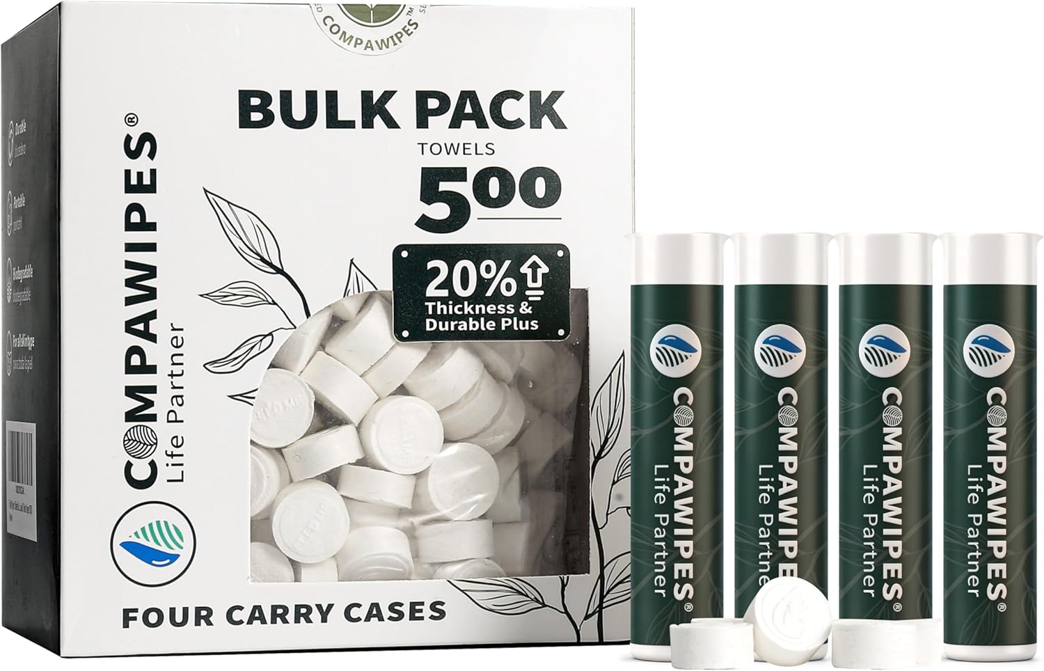 500 PCS Compressed Towel Tablets for Travel & Outdoor Use