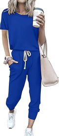 Women Summer Two Piece Striped Tracksuit - Comfortable Travel Set