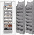 Over the Door Shoe Organizer with Deep Pockets - Space Saving 2-Pack