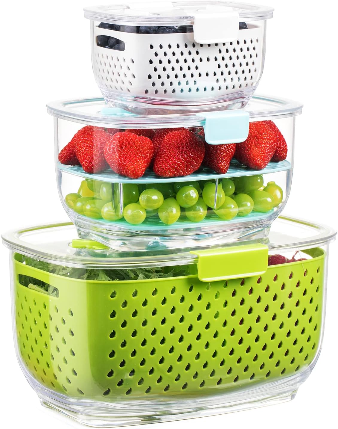 LUXEAR Fresh Produce Vegetable Fruit Storage Containers Set